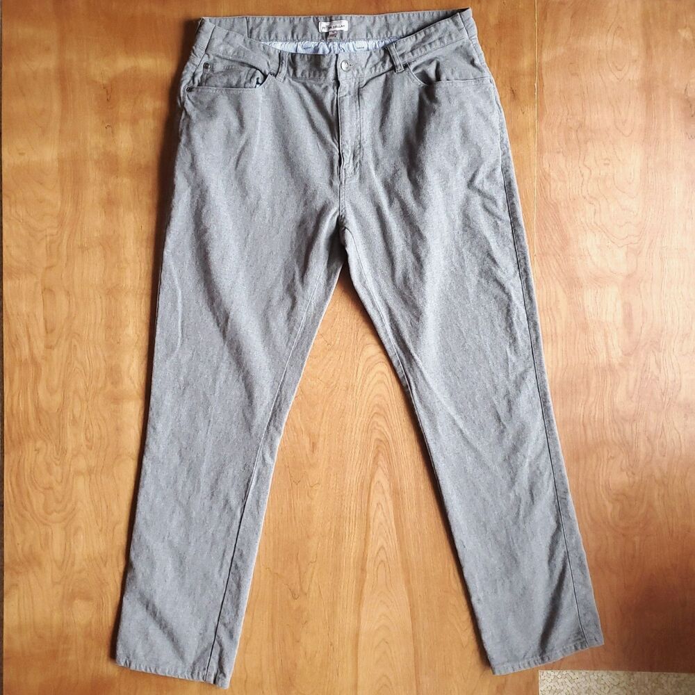 Peter Millar Cotton Flannel Five Pocket Pant Sz 38 (Fit 36 x 30.5) MF21B01 Gray